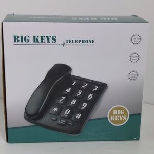 Large Big Keys Corded Telephone, Color WHITE. NIB Safety Elderly.